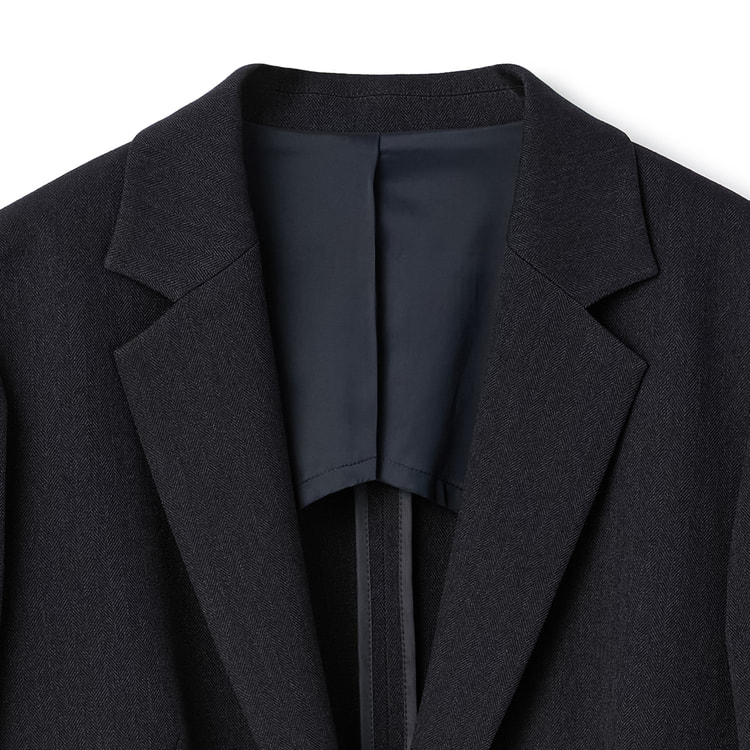 ≪Oggi12月号掲載≫ ウールライクツイード調 テーラードジャケット 紺