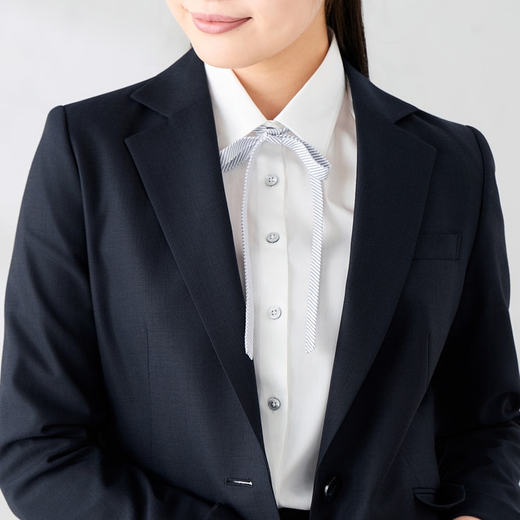 洗える360°キレイスーツ テーラードジャケット 紺無地調 セットアップ