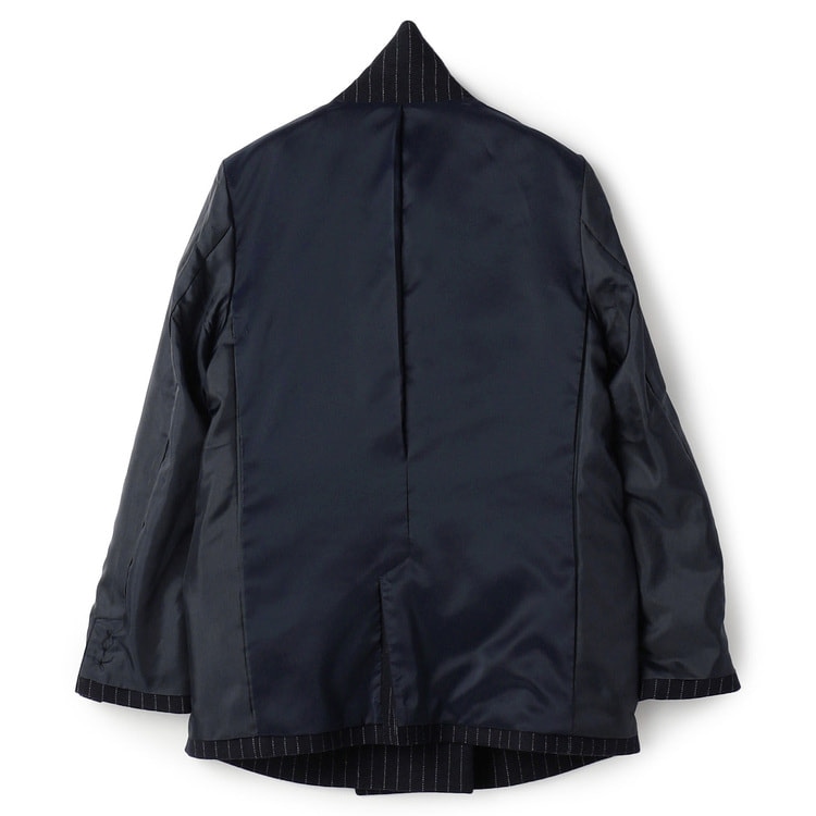 ジャコットダブルジャケット 紺ストライプ セットアップ着用可【AOKI