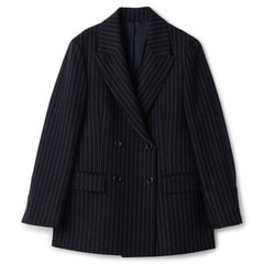 ジャコットダブルジャケット 紺ストライプ セットアップ着用可【AOKI