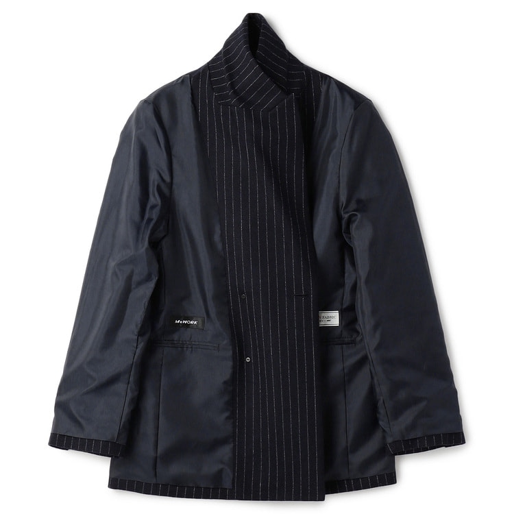 ジャコットダブルジャケット 紺ストライプ セットアップ着用可【AOKI