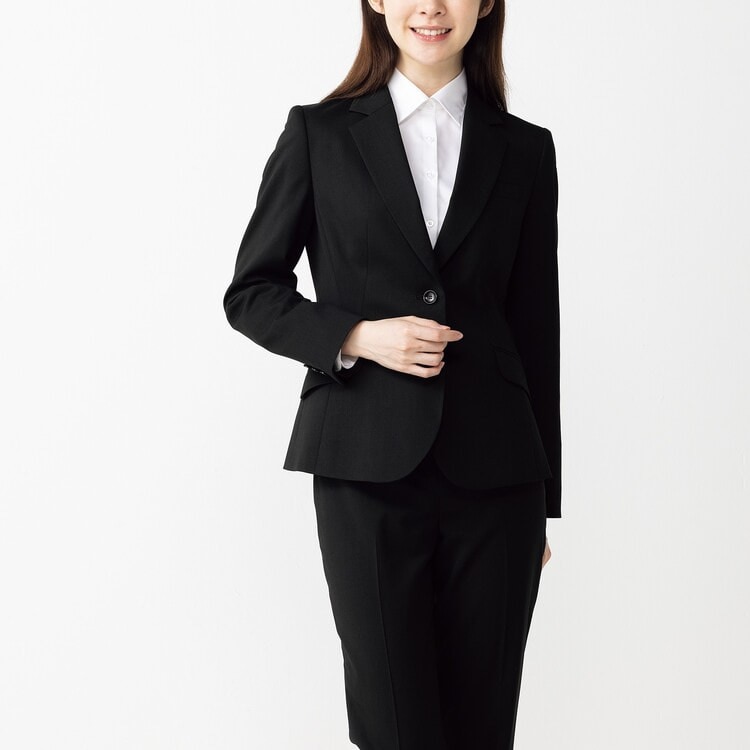 美品 AOKI スーツ 3ピース M-L-L ブラック 無地 社会人 就活 通年 ビジネスから就活まで】究極の就活スーツ マイナビコラボ 黒無地