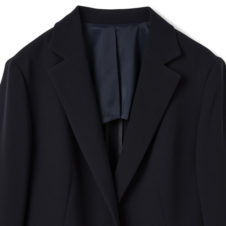 パウダリーストレッチ 紺 テーラードジャケット セットアップ着用可