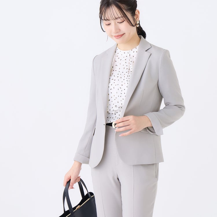 ≪Oggi4月号掲載≫ パウダリーストレッチ グレー テーラードジャケット