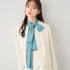 WEB限定商品】オフホワイトツイードジャケット セットアップ着用