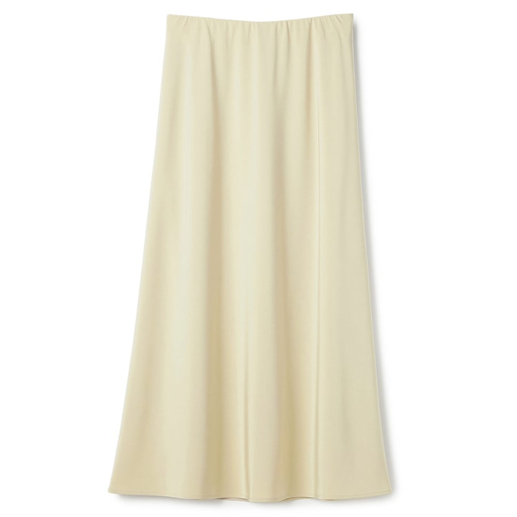 古着 ビンテージ グラニー ブランケット 単色 ホワイト ロングスカート シャイニー サテン ロングスカート