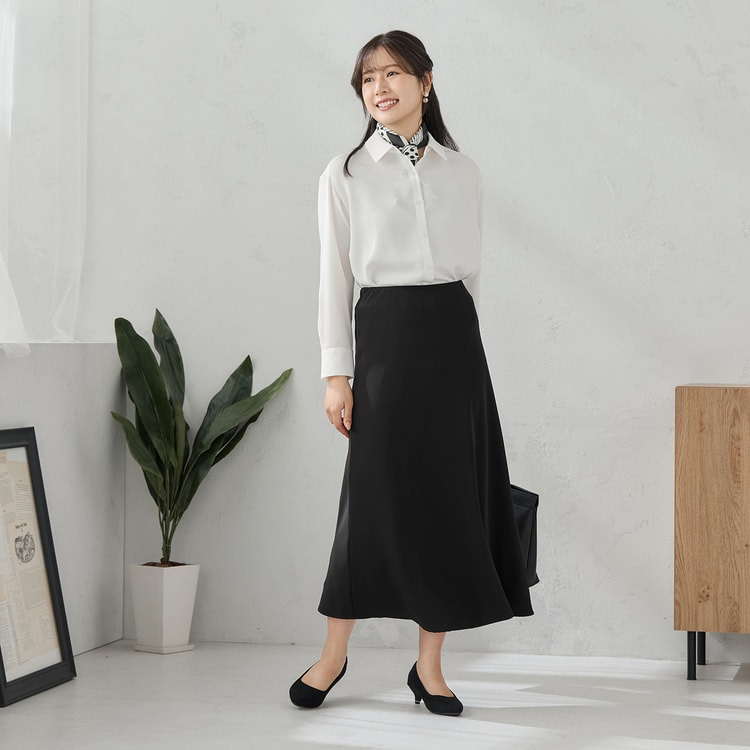 ビンテージサテンロングスカート 黒【AOKI公式通販】