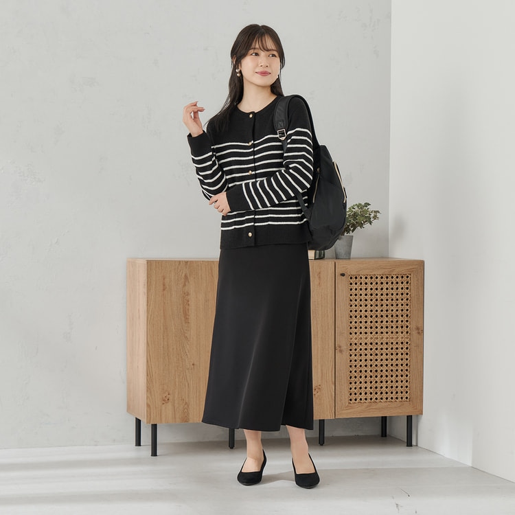 ビンテージサテンロングスカート 黒【AOKI公式通販】