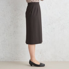 アウトレット】2wayストレッチ セミタイトスカート 茶 セットアップ