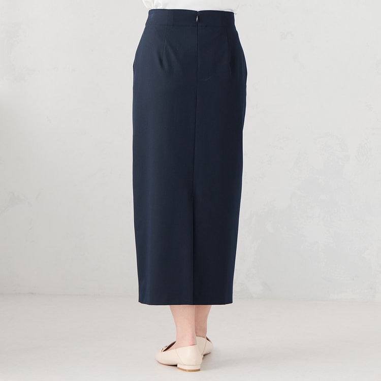 ≪Oggi.jp8月掲載≫ ライトストレッチ ロングタイトスカート 紺