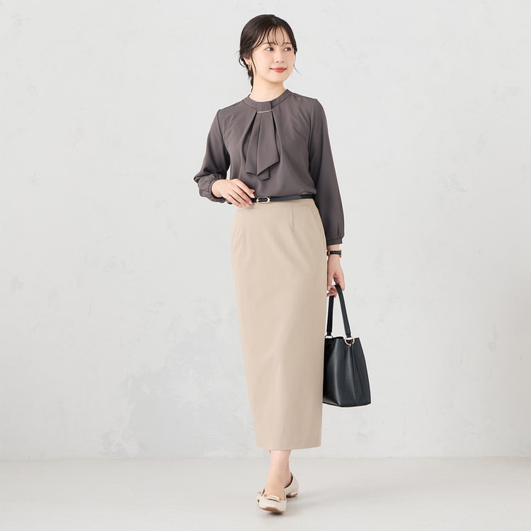 Allege. ベージュ タイトスカート S ≪Oggi.jp8月掲載≫ ライトストレッチ ロングタイトスカート