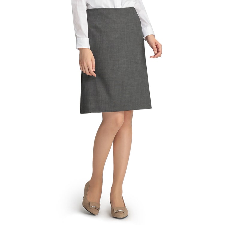 洗えるストレッチ フレアスカート グレー セットアップ着用可 スーツのaoki公式通販