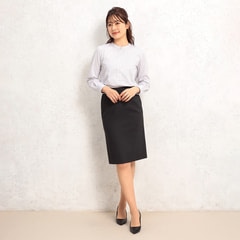 レディース　レディス　スーツ　セットアップ　スカート　カットソー　AOKI アウトレット】洗えるキレイスーツ グレーピンドット タイトスカート