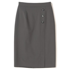 PGG◾️セットアップ◾️ トップス＆スカート　杢グレー アウトレット】T/Rストレッチ ラップ風タイトスカート グレー