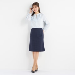 スカート　ネイビー 紺無地調タックフレアスカート セットアップ着用可【AOKI公式通販】