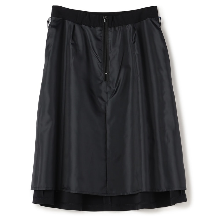 Oggiコラボ パウダリーツイル フレアスカート 紺 セットアップ