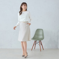 特価】Oggiコラボ パウダリーツイル フレアスカート 紺