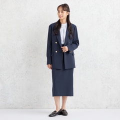 Oggiコラボ 2Wayストレッチツイル タイトスカート 紺