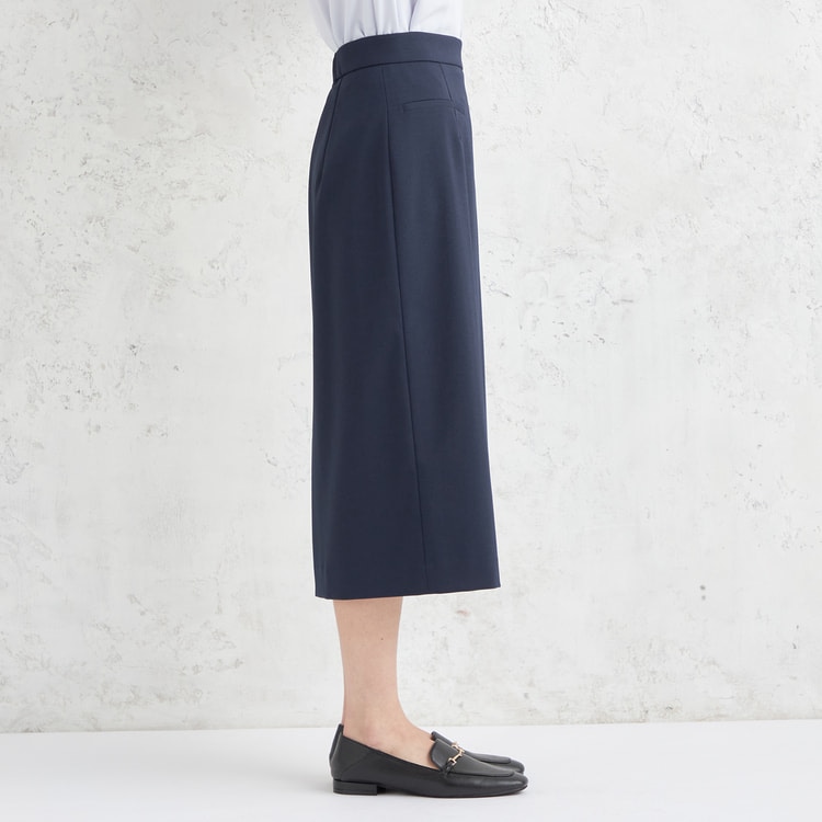 PATOU*優美なスタイル*カーキグリーン ウールツイル スカート リリーオブバリー Lily of Valley バックリボン フレアスカート