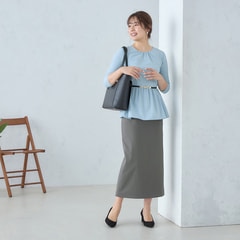 Oggiコラボ 2Wayストレッチツイル ロングタイトスカート