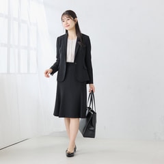 パウダリーストレッチ黒 フレアスカート セットアップ着用可