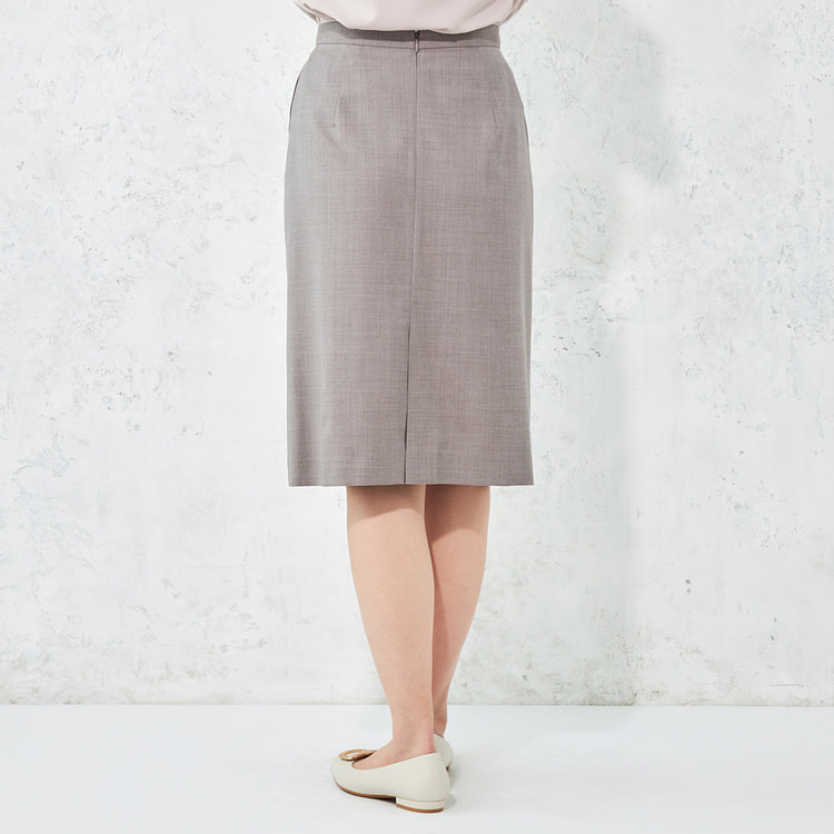 ✨美品✨AURALEE ウール タイトスカート チェック 日本製 0 大きいサイズ】さらさらストレッチタイトスカート(ひざ丈