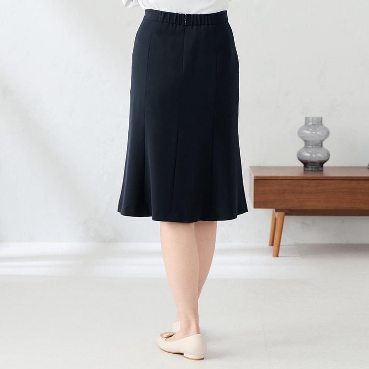 パウダリーストレッチ 紺 フレアスカート セットアップ着用可【AOKI