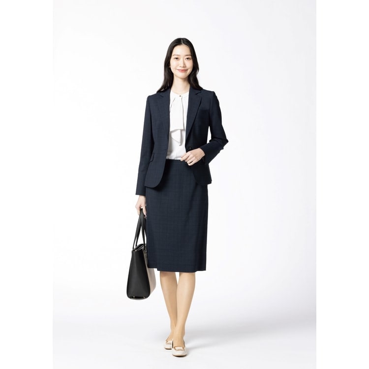 ATON ネイビー タイトスカート タイトスカート【セットアップ着用可】 (HST5560-C) | HILTON | 紳士服