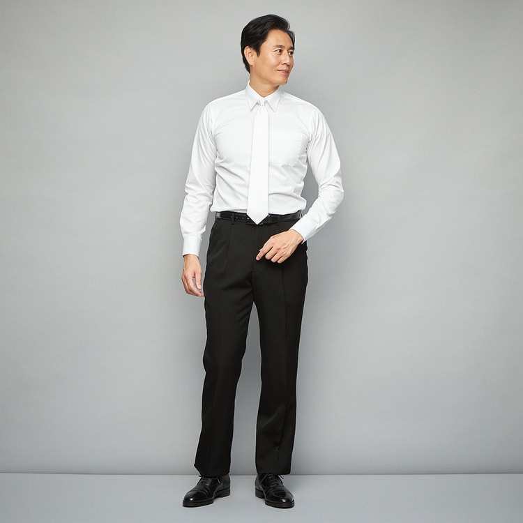 mednok　アオキ　ベルモーレ　BELLUMORE　スーツ　2パンツ アウトレット】【通年】ナノブラック加工 ダブルフォーマル