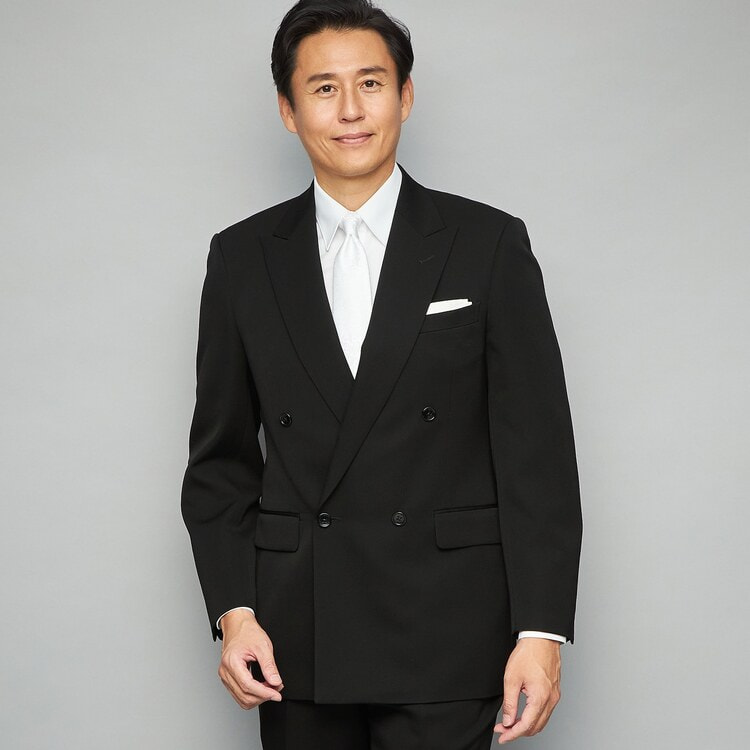 BELLUMORE メンズ　喪服　AOKI 青木 アウトレット】【ログインで50%OFF】【通年】ナノブラック加工 ダブル