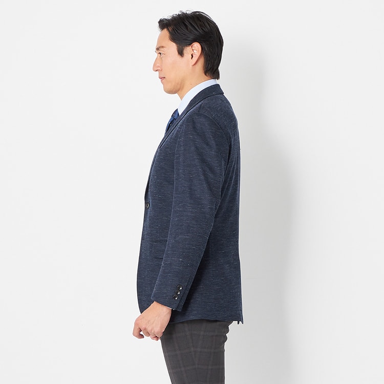 日本製生地 リネンブレンド尾州ニットジャケット LES MUES【AOKI