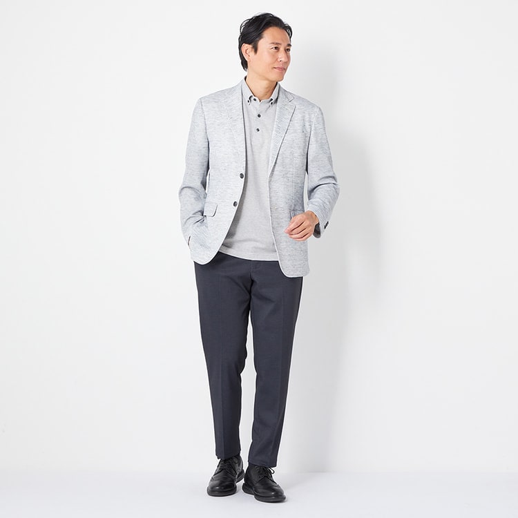 日本製生地 リネンブレンド尾州ニットジャケット LES MUES【AOKI