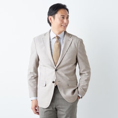 日本製生地 リネンブレンド尾州ニットジャケット LES MUES【AOKI