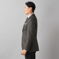 尾州ニットジャケット こげ茶千鳥格子 LES MUES【AOKI公式通販】