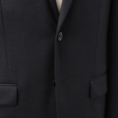 尾州ウールブレンドニットジャケット 紺カルゼ LES MUES セットアップ