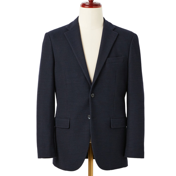 新品LES MUES × BISHU 尾州　テーラードジャケットネイビーAOKI 尾州ニットジャケット LES MUES【AOKI公式通販】