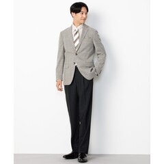 LES MUES AOKI グレー チェック ジャケット 洗えるウールブレンドジャケット グレーグレンチェック LES MUES