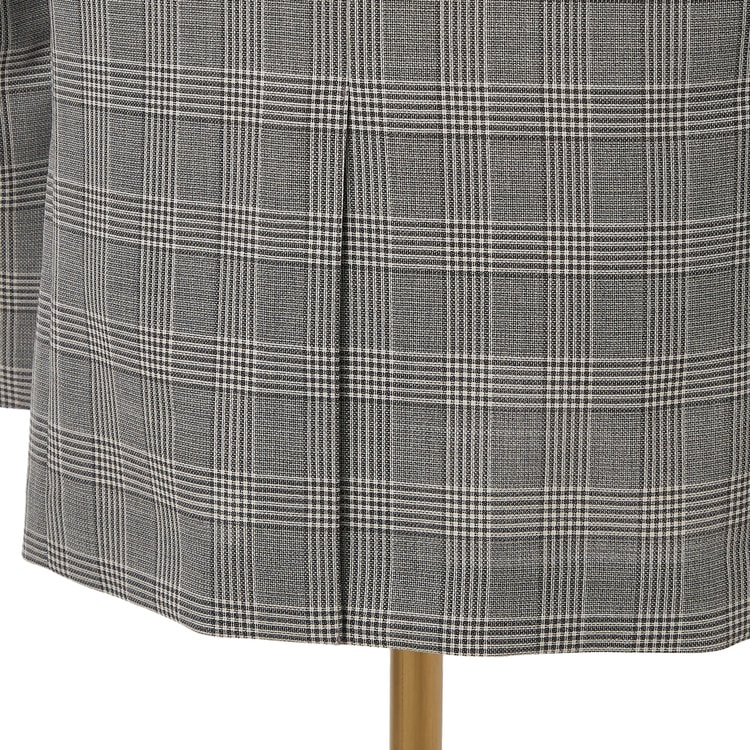 エアクール 洗えるウールブレンド メッシュチェックジャケット グレー