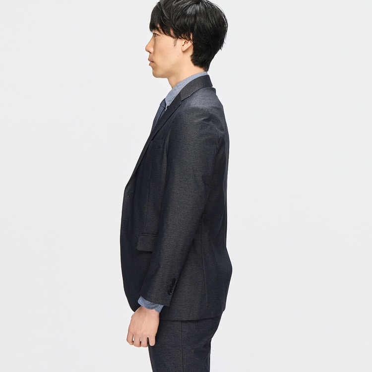 洗える スーパーストレッチ デニム調ジャケット 紺 LES MUES セット
