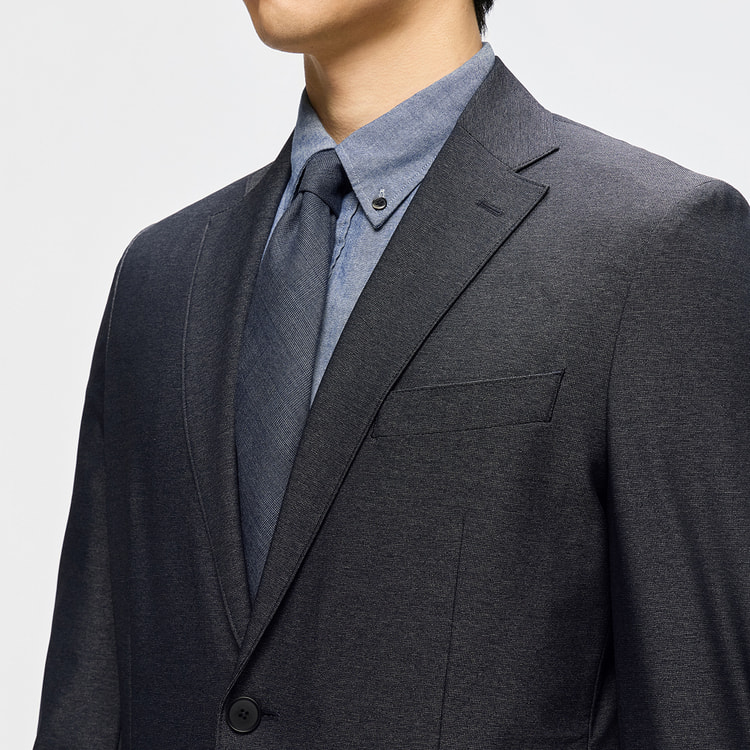 洗える スーパーストレッチ デニム調ジャケット 紺 LES MUES セット