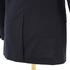 洗える 紺織柄無地 ウールブレンドストレッチジャケット LES MUES スリム セットアップ着用可