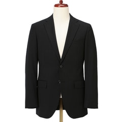 洗える Les Mues セオa テーラードジャケット&クロップドパンツ セット アウトレット】洗える ウールブレンド ストレッチジャケット 黒織柄