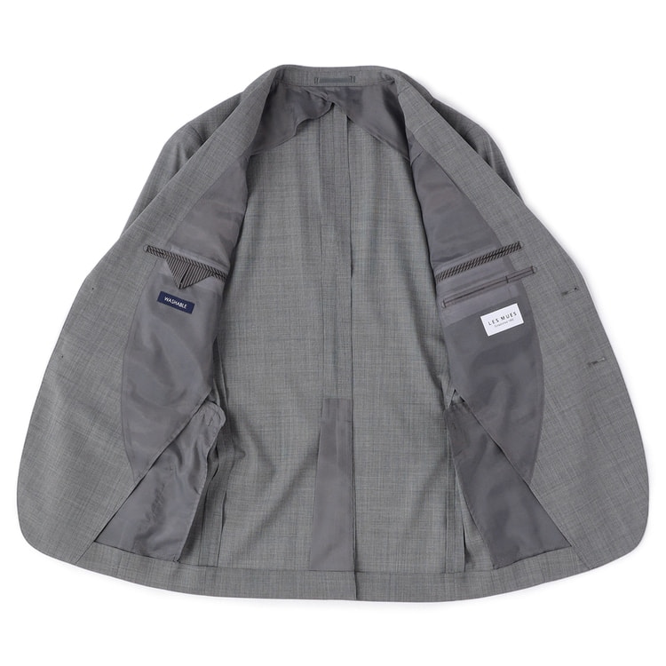 尾州ウールブレンドニットジャケット 紺カルゼ LES MUES