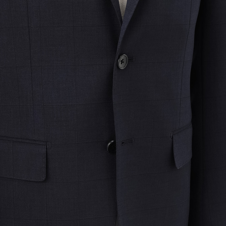 美品！LES MUES セットアップ WASHABLE ノーカラーセットアップ アオキ⭐️麻調 ノーカラー 七分袖 セットアップパンツ スーツ