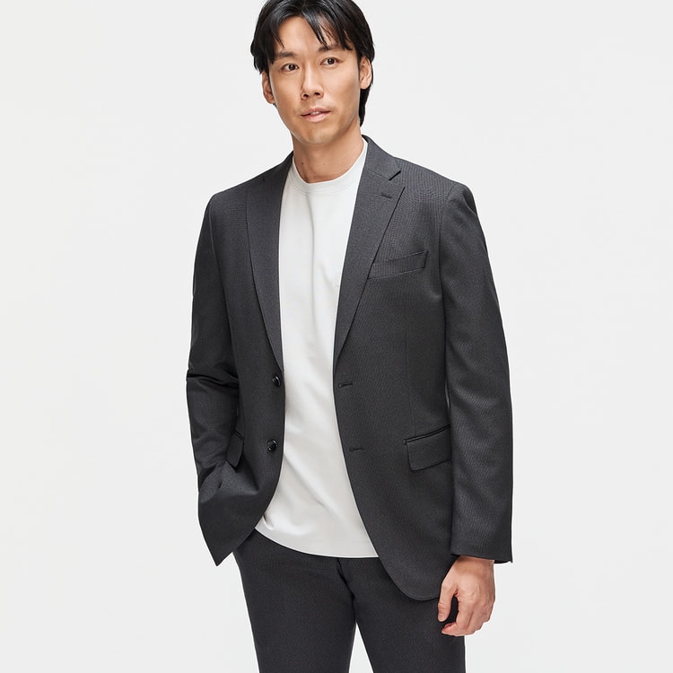 美品！LES MUES セットアップ WASHABLE ノーカラーセットアップ アオキ⭐️麻調 ノーカラー 七分袖 セットアップパンツ スーツ
