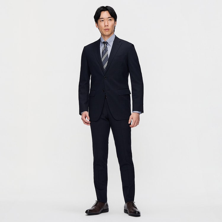 洗える スーパーストレッチウール混ジャケット LES MUES セットアップ