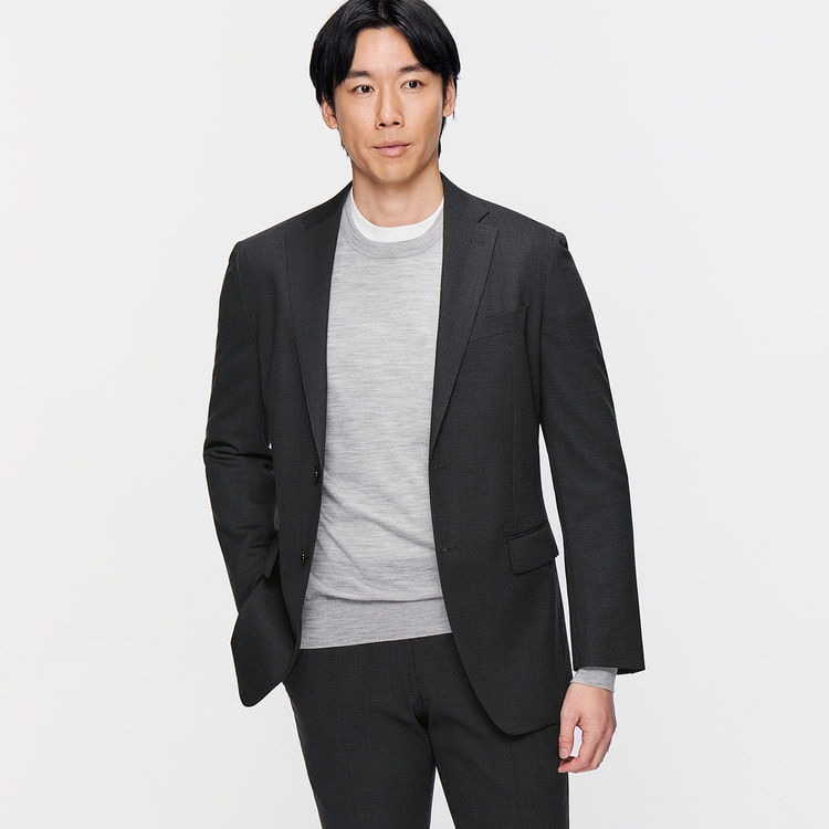 洗える スーパーストレッチウール混ジャケット LES MUES セットアップ