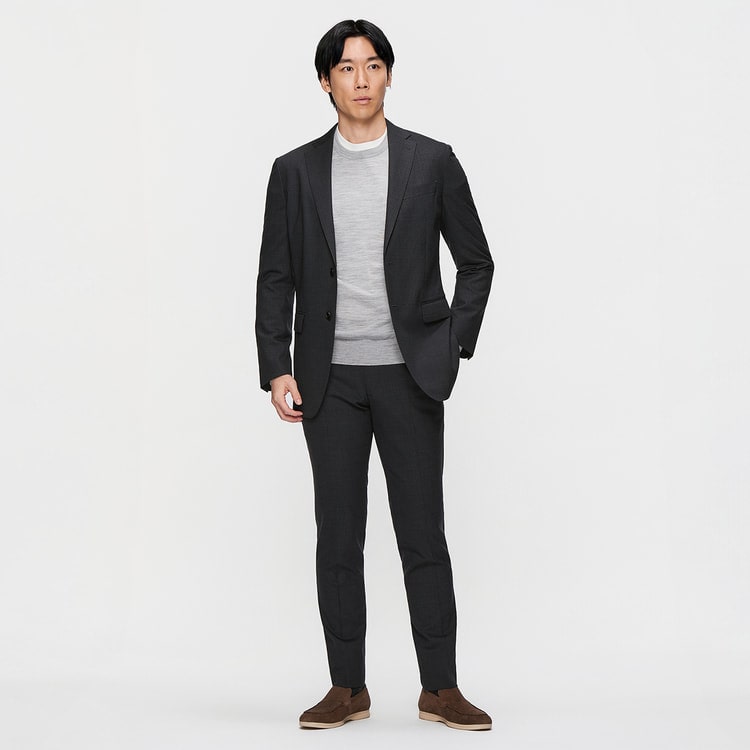 洗える スーパーストレッチウール混ジャケット LES MUES セットアップ