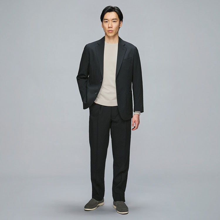 ウールサッカージャケット JUNKO SHIMADA JS homme セットア【AOKI ウールサッカージャケット JUNKO SHIMADA JS homme セットア【AOKI