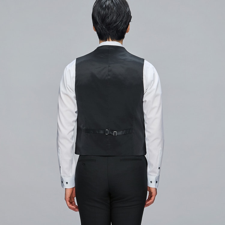 リバーシブルベスト 黒×グレー MAJI スリム 別売スーツあり【AOKI公式